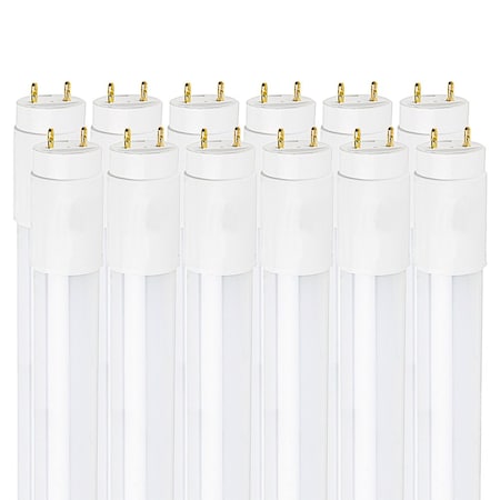 Luxrite T8 LED Tube Light Bulbs 11W (17W Equivalent) 1100LM 3000K Soft White Type A+B G13 Base 12-Pack LR34070-12PK